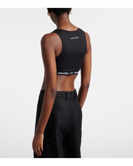 Balenciaga Black Logo Sports Bra