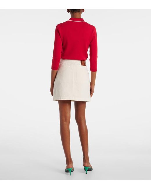 Valentino Natural Vgold Denim Skirt