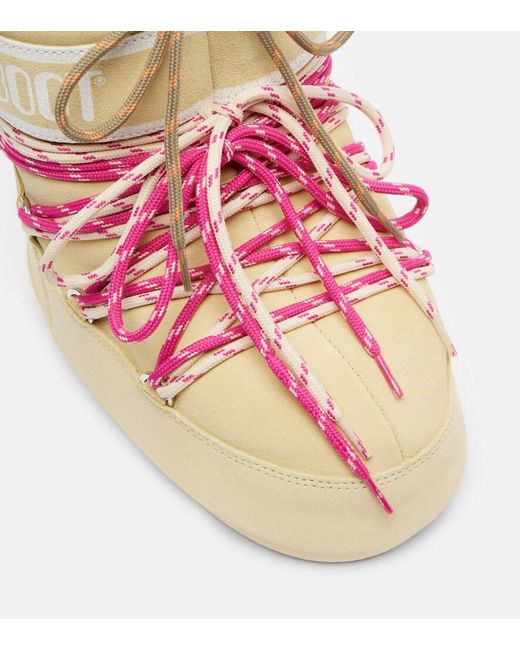 Moon Boot Pink Icon Low Suede Snow Boots
