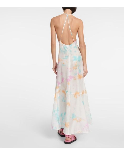Anna Kosturova White Silk Maxi Dress