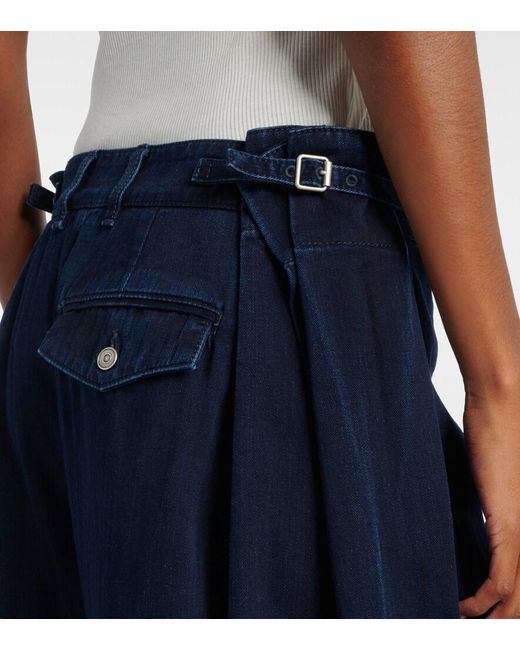 Loewe Blue Draped Wide-Leg Jeans