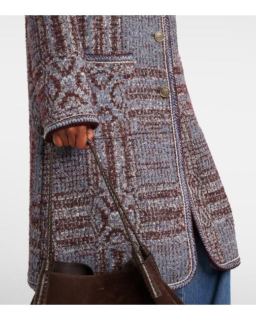 Abrigo De Algodon Y Lana En Jacquard Etro de color Gray