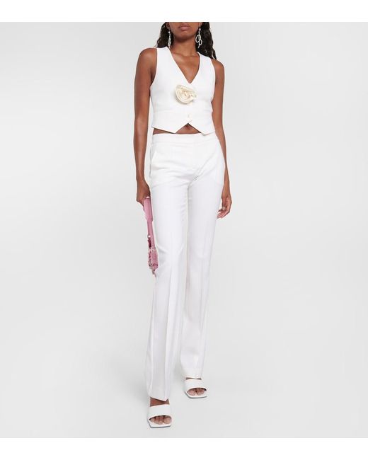 Blumarine White Mid-Rise Slim Pants