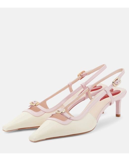 Roger Vivier Pink Viv' Canard Leather Slingback Pumps