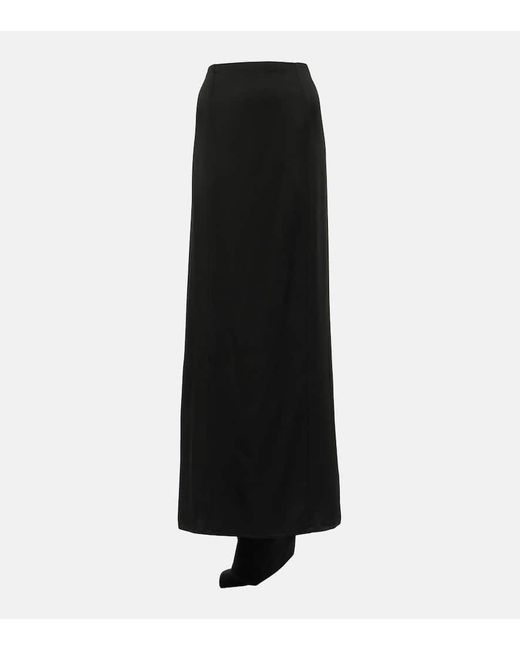 Falda larga de saten Brunello Cucinelli de color Black