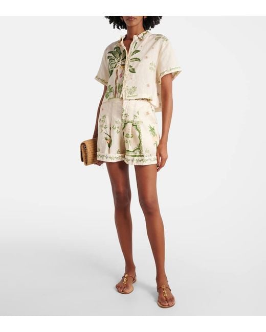 Agua Bendita Metallic Virtuosa Wild Embroidered Linen Shirt