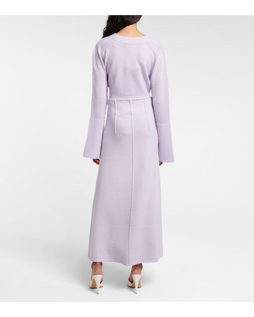Dorothee Schumacher Purple Modern Statements Wool-Blend Midi Skirt