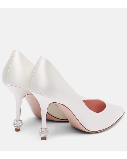 Roger Vivier Pink Jewel 85 Embellished Satin Pumps