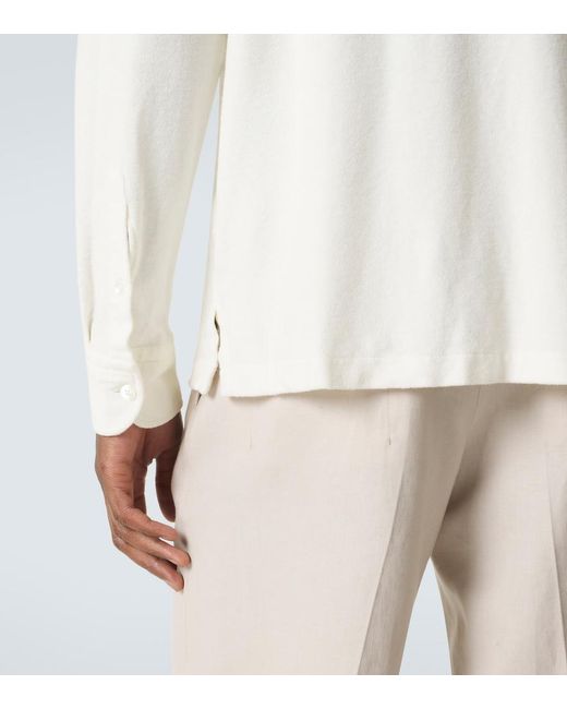 Zegna White Cotton And Silk Shirt for men