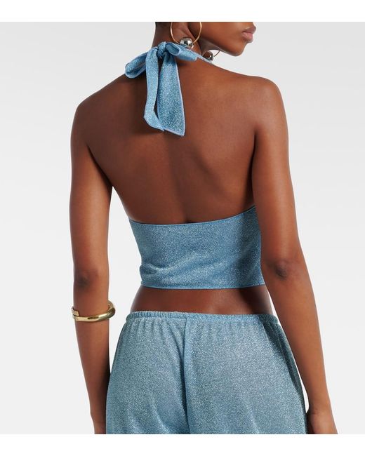 Oseree Blue Lumiere Halterneck Top