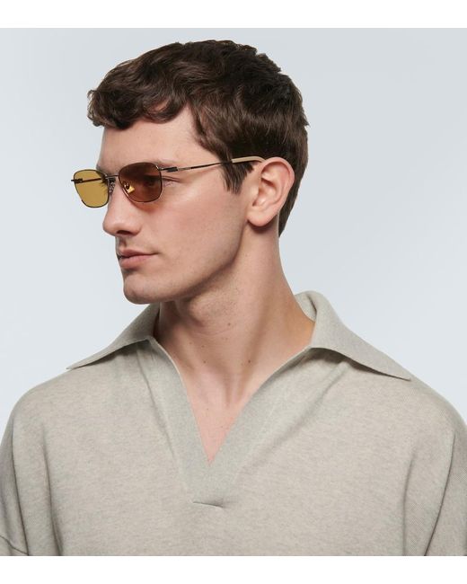 Gafas de sol rectangulares Bottega Veneta de hombre de color Natural