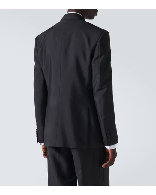 Burberry Black Double-breasted Wool And Silk Blazer for men