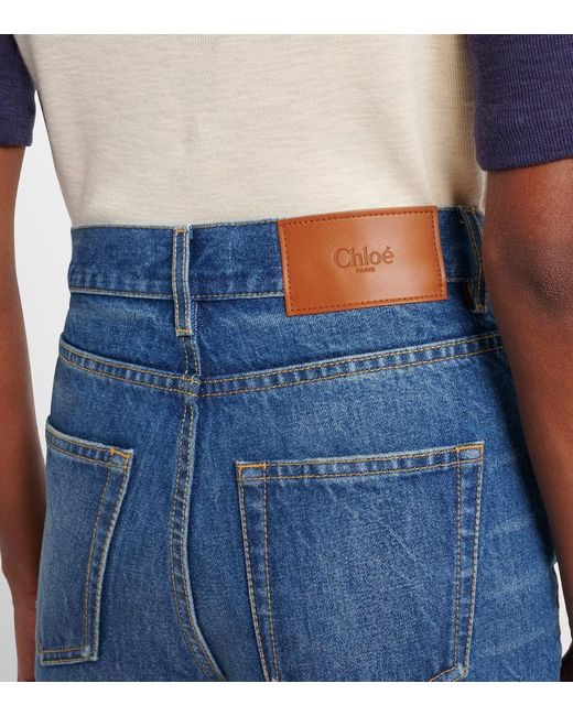 Jeans Flared A Vita Alta di Chloé in Blue
