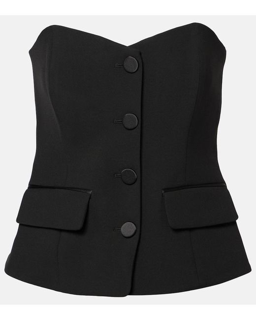 Veronica Beard Black Arlette Peplum Corset Top