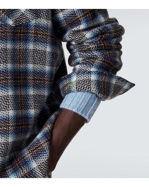 God's True Cashmere Blue Lightning Storm Cashmere Shirt With Moonstone for men