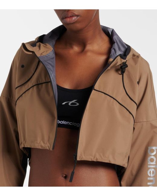 Balenciaga Brown Cropped Taffeta Jacket