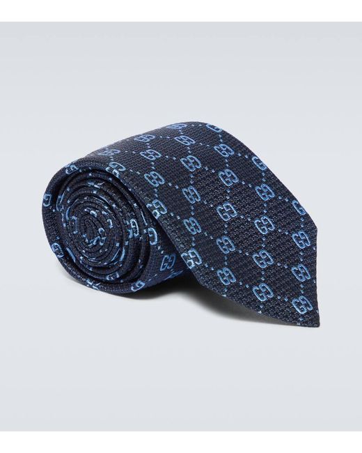 Gucci Krawatte GG aus Seiden-Jacquard in Blue für Herren
