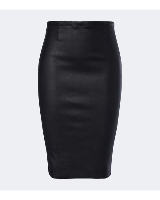 Stouls Black Gilda Leather Midi Skirt