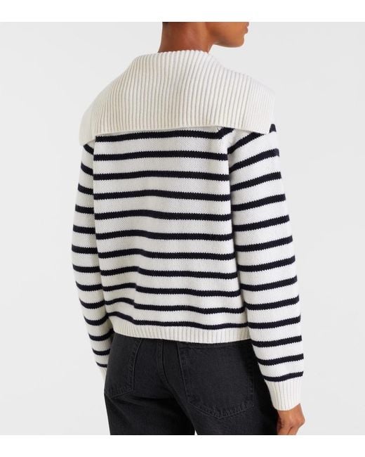 Jardin Des Orangers Blue Striped Wool And Cashmere Cardigan