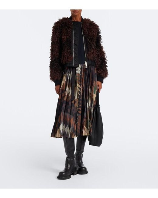 Sacai Black Oversized Bomber Jacket