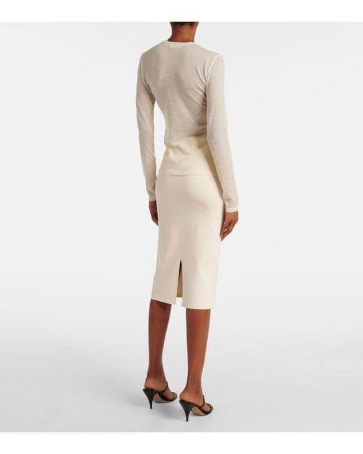 The Row White Iverness Cashmere Top