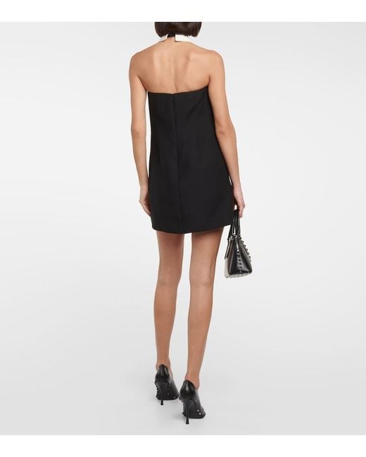 Valentino Black Wool & Silk Crepe Sleeveless Mini Dress