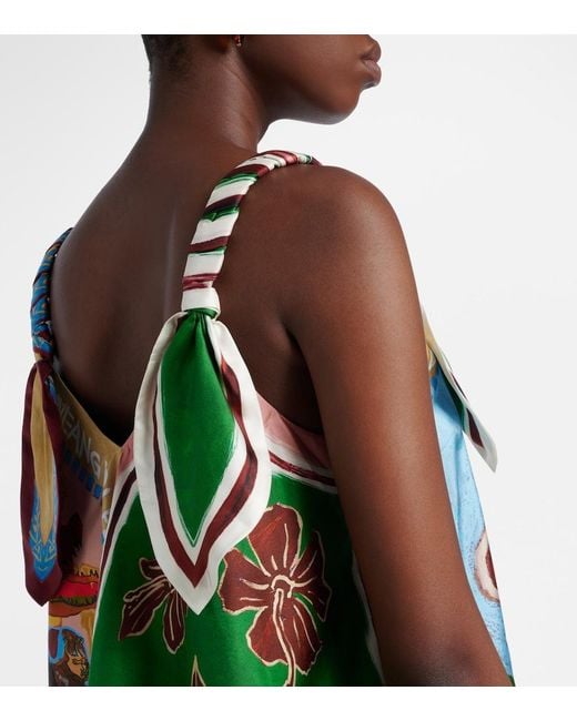 ALÉMAIS Red X Mlak Printed Silk Twill Top
