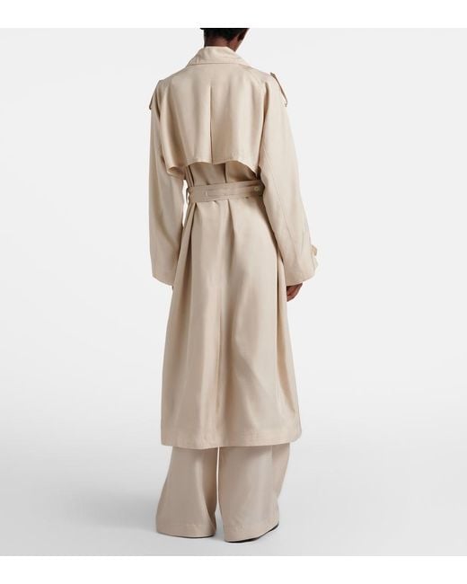 Frankie Shop Natural Veyron Ovesized Twill Trench Coat