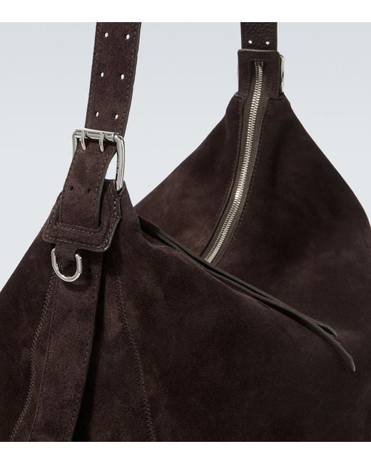 Lemaire Black Belted Suede Shoulder Bag for men