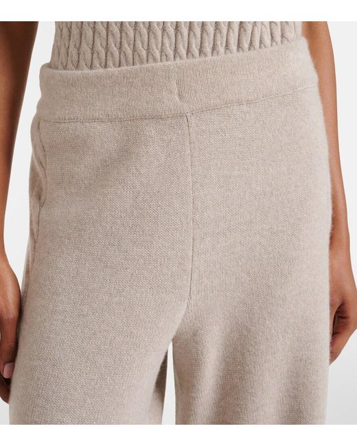 Lisa Yang Natural Olanda Cashmere Wide-Leg Pants