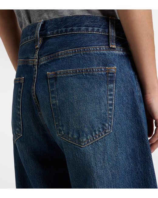 FRAME Blue Loose Low-Rise Wide-Leg Jeans