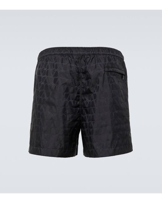 Valentino Black St. Toile Iconographe Swim Trunks for men