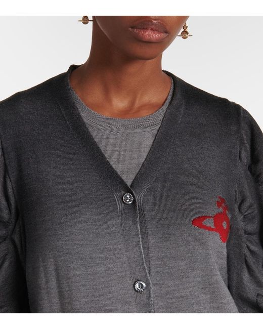 Vestido Fruncido Orb De Lana Vivienne Westwood de color Gray