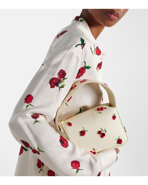 Khaite White Elena Small Leather Handbag