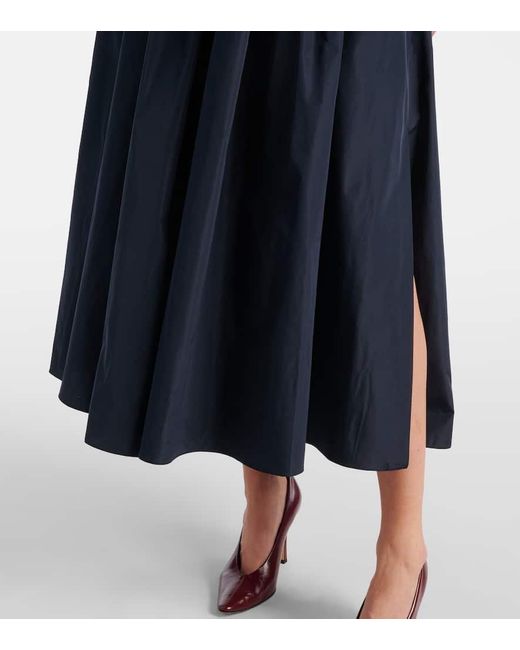Max Mara Blue Jokey Pleated Taffeta Midi Skirt