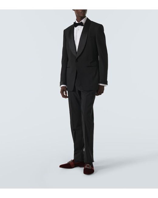 Manolo Blahnik Red Carlton Embellished Velvet Loafers for men