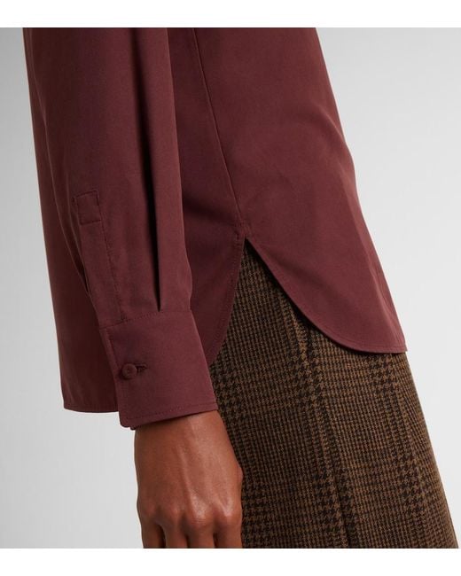 Max Mara Red Mirko Silk Crepe Blouse