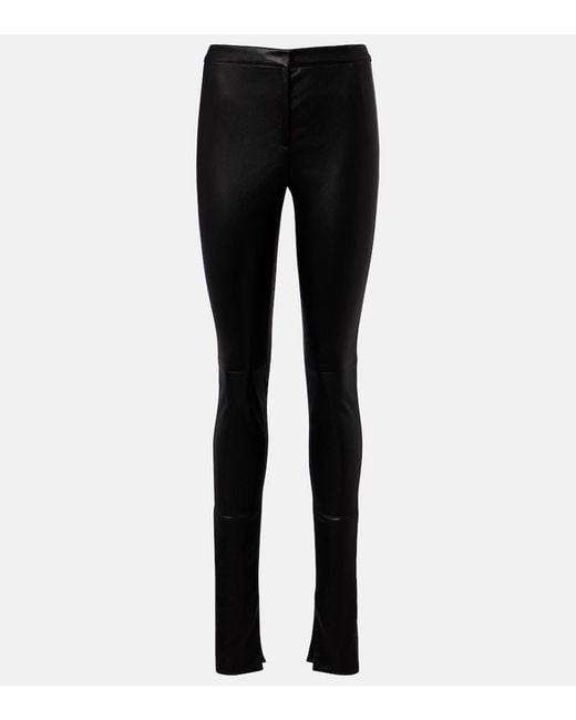 Gucci Black Leather Skinny Pants