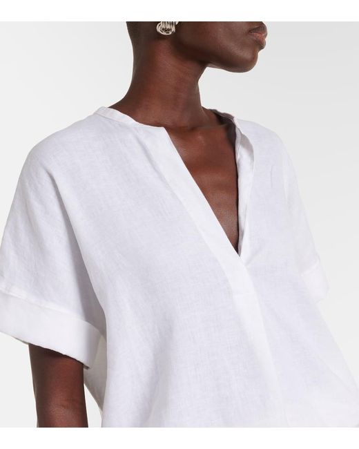 Vince White Bluse Aus Leinen