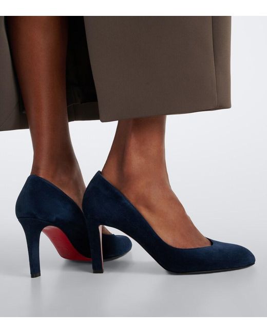 Christian Louboutin Blue Fannylove Suede Pumps