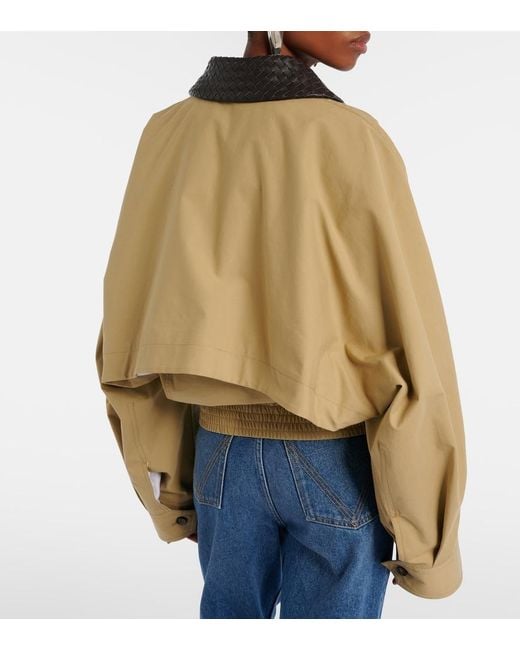 Bottega Veneta Natural Intrecciato Leather-Trimmed Blouson