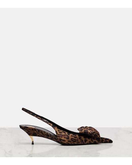 Saint Laurent Brown Dakota Slingback Pumps