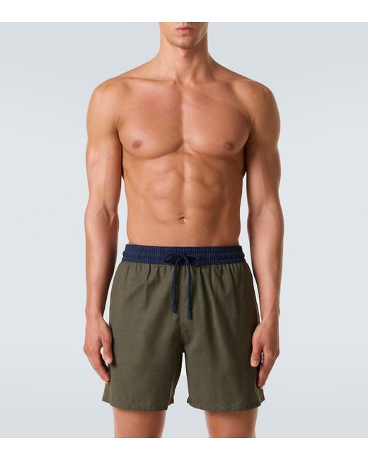 Vilebrequin Green X Woolmark Company Mangus Swim Trunks for men