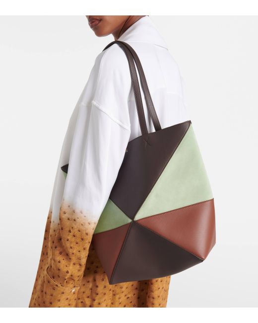 Loewe Brown Puzzle Fold Leather Tote Bag