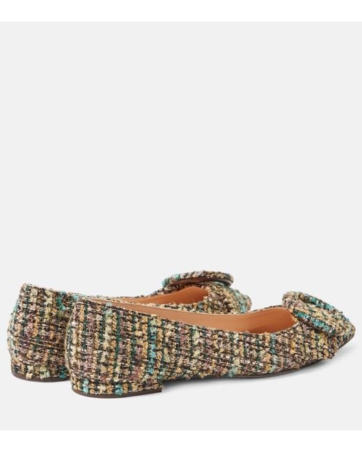 Gianvito Rossi Metallic Venezia Boucle Ballet Flats