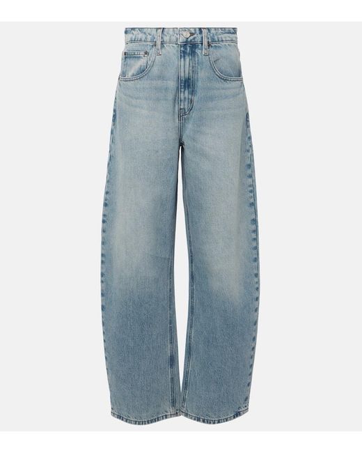 Jeans a gamba larga e vita alta di FRAME in Blue
