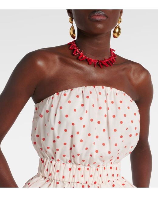 Posse Pink Aurelia Polka-Dot Linen Top