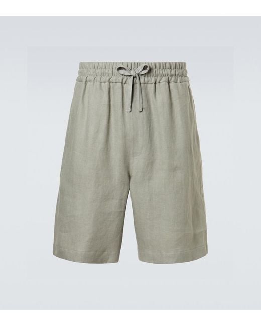 Lardini Gray Linen Shorts for men