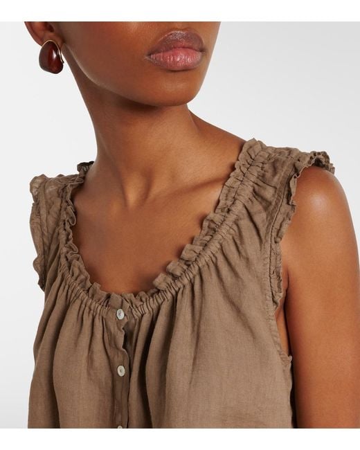 Velvet Brown Tana Linen Top