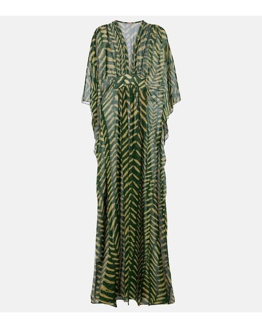 Johanna Ortiz Green Printed Kaftan